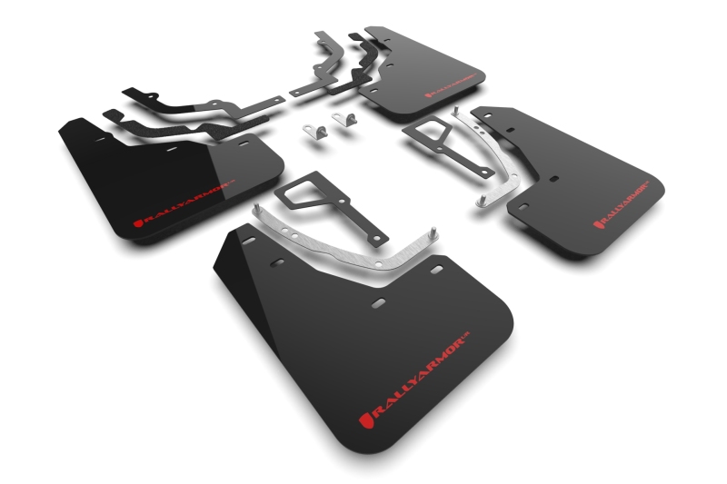 Hyundai Ioniq 5 N Mud Flap - Front + Rear - Rally Armor - UR Series - Black/Red - `25-`27